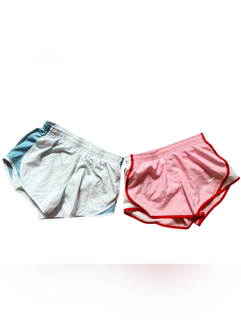 Nike Girls Pink and Light Blue Athletic Shorts - Dri-FIT